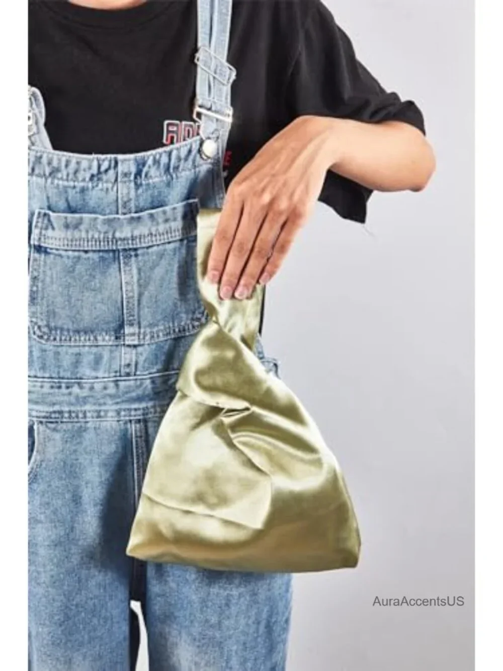 Satin Envelope Clutch Wristlet Evening Bag Wedding Party Purse
